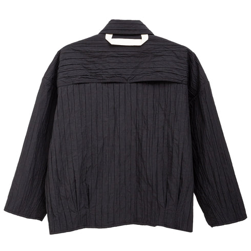 Merely Made Merely Quilted Cropped Shirt Black 24231SH Degli Uberti